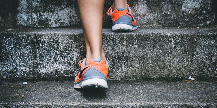 man climbing stairs for weight loss